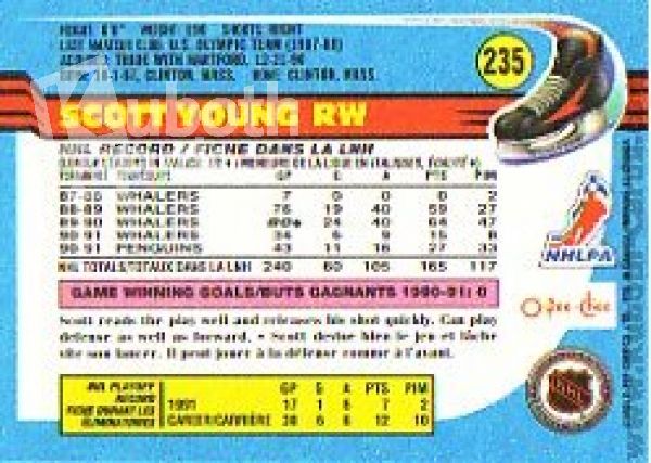 NHL 1991-92 O-Pee-Chee - No. 235 - Scott Young