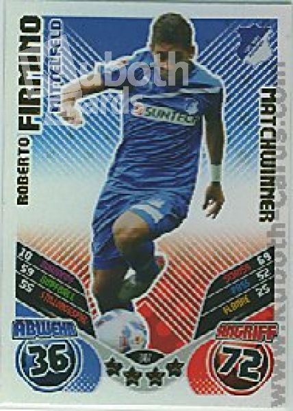Soccer 2011/12 Topps Match Attax No 347 Roberto Firmino