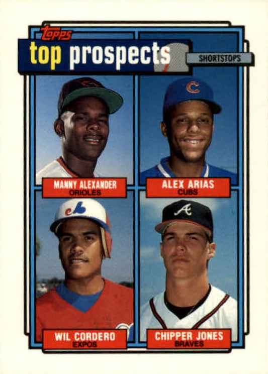 MLB 1992 Topps - No 551 - Wilfredo Cordero / Chipper Jones / Manny Alexander / Alex Arias