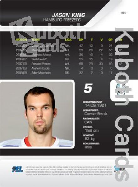 DEL 2009 / 10 CityPress Premium Silver - No 184 - Jason King