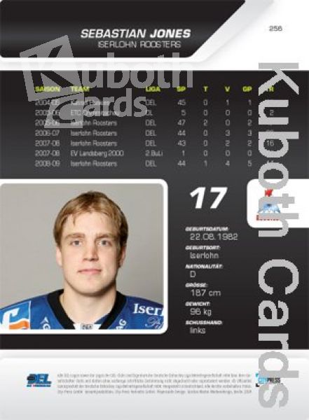 DEL 2009/10 CityPress Premium Bronze - No 256 - Sebastian Jones