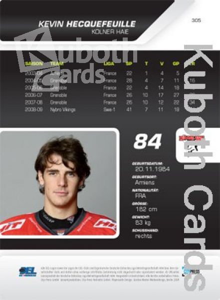 DEL 2009/10 CityPress Premium Bronze - No 305 - Kevin Hecquefeuille