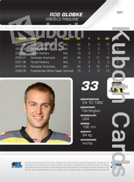 DEL 2009/10 CityPress Premium Bronze - No 320 - Rob Globke