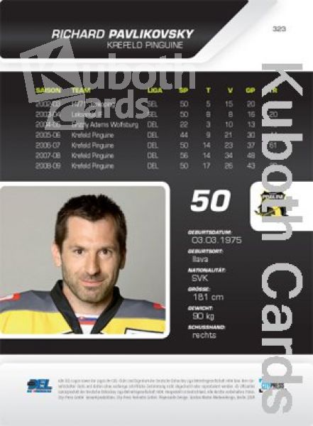 DEL 2009/10 CityPress Premium Bronze - No 323 - Richard Pavlikovsky