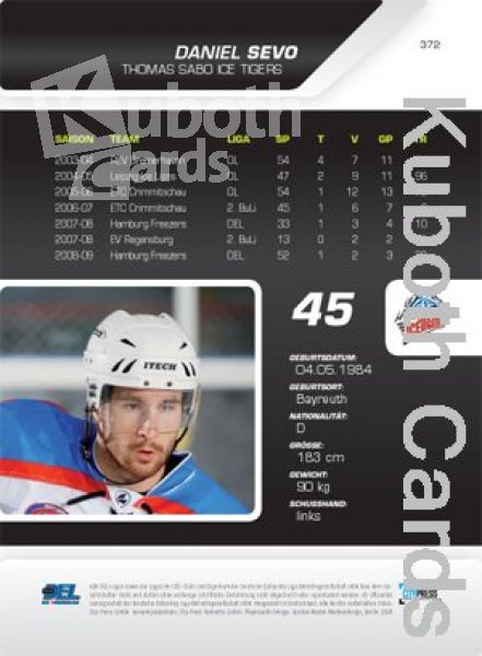 DEL 2009 / 10 CityPress Premium Silver - No 372 - Daniel Sevo