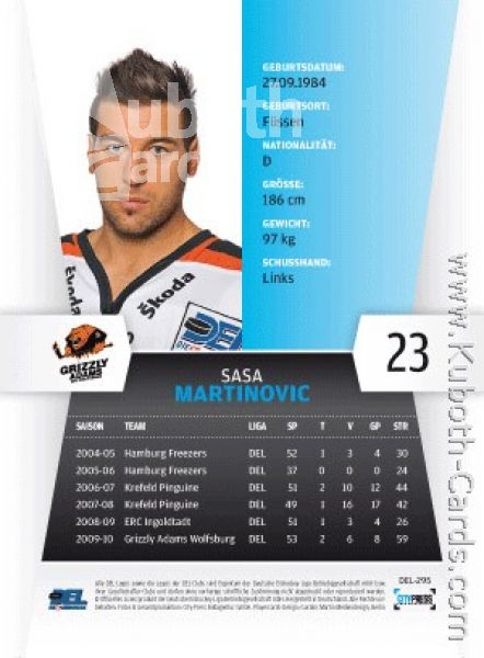 DEL 2010 / 11 CityPress - No 295 - Sasa Martinovic
