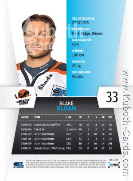 DEL 2010 / 11 CityPress - No 298 - Blake Sloan