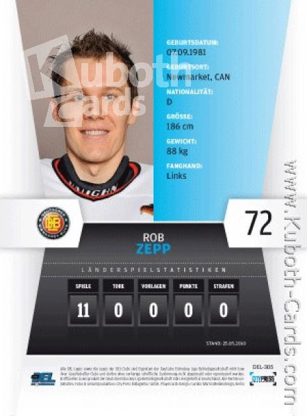 DEL 2010 / 11 CityPress - No 305 - Rob Zepp
