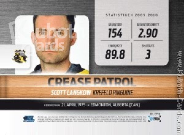 DEL 2010-11 CityPress Crease Patrol - No CP10 - Scott Langkow