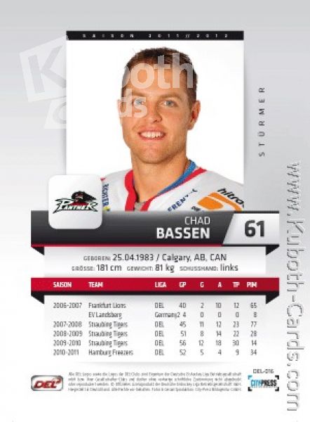 DEL 2011 / 12 CityPress - No 016 - Chad Bassen