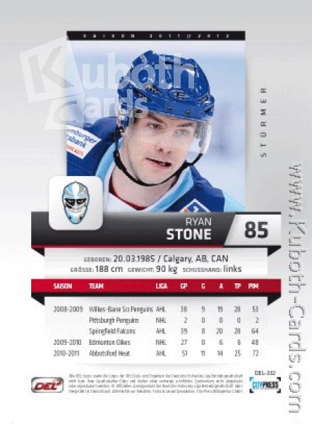 DEL 2011 / 12 CityPress - No 332 - Ryan Stone