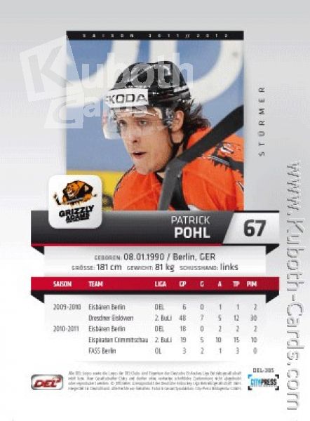 DEL 2011 / 12 CityPress - No 385 - Patrick Pohl