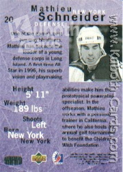 NHL 1995 / 96 Be A Player - No 20 - Mathieu Schneider