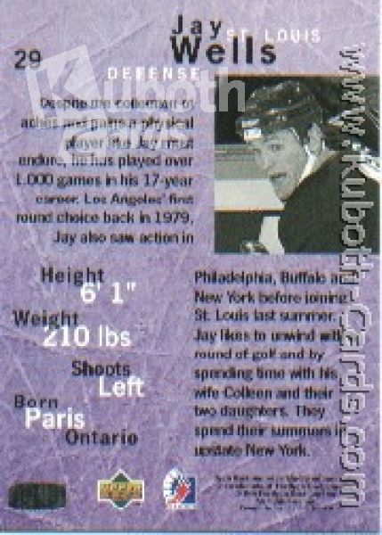NHL 1995/96 Be A Player - No 29 - Jay Wells