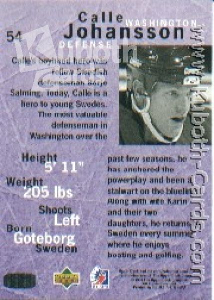 NHL 1995 / 96 Be A Player - No 54 - Calle Johansson