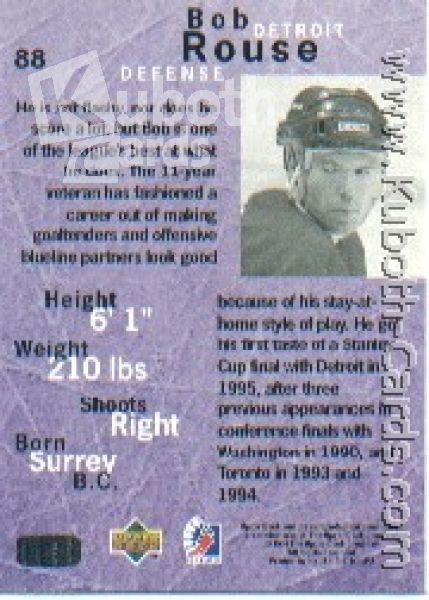 NHL 1995 / 96 Be A Player - No 88 - Bob Rouse