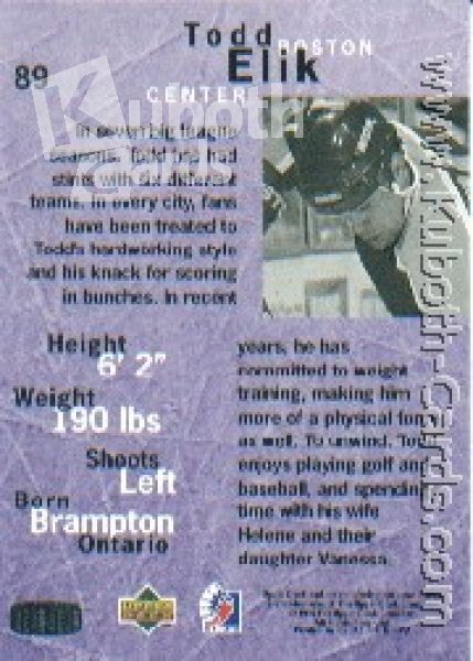 NHL 1995 / 96 Be A Player - No 89 - Todd Elik