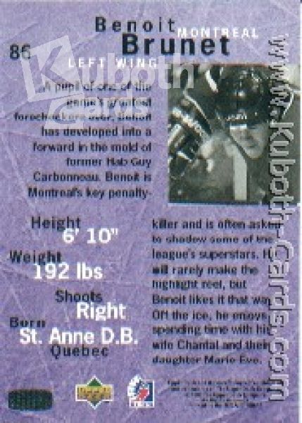 NHL 1995/96 Be A Player - No 86 - Benoit Brunet