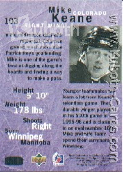 NHL 1995/96 Be A Player - No 103 - Mike Keane