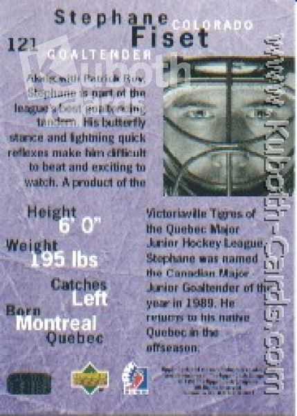 NHL 1995/96 Be A Player - No 121 - Stephane Fiset