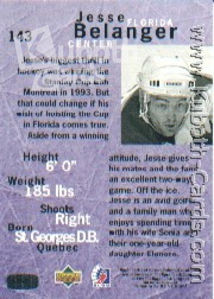 NHL 1995/96 Be A Player - No 143 - Jesse Belanger