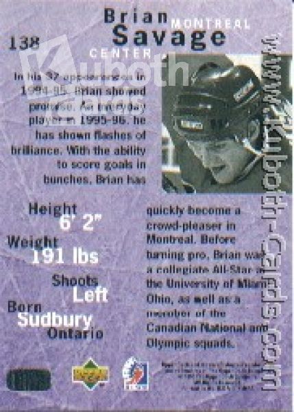 NHL 1995/96 Be A Player - No 138 - Brian Savage