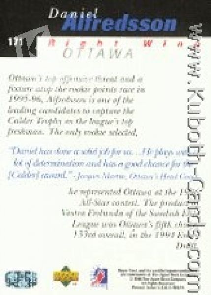 NHL 1995/96 Be A Player - No 171 - Daniel Alfredsson