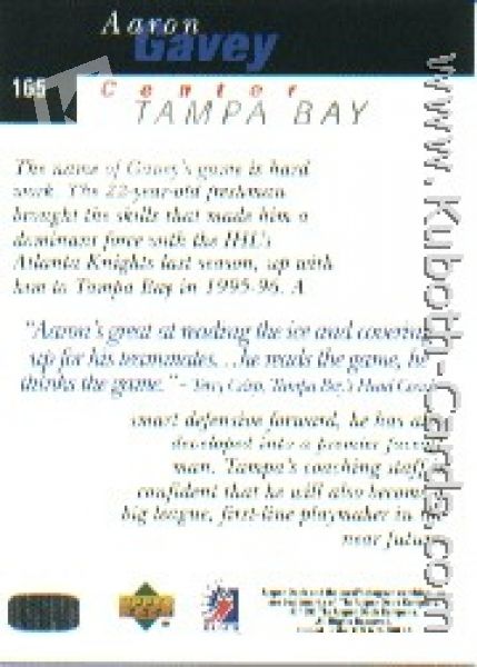 NHL 1995/96 Be A Player - No 165 - Aaron Gavey