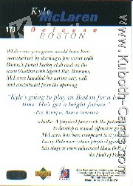 NHL 1995/96 Be A Player - No 173 - Kyle McLaren