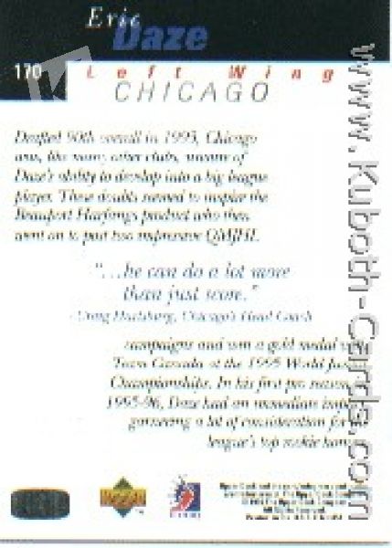 NHL 1995/96 Be A Player - No 170 - Eric Daze