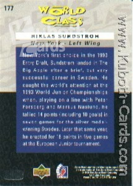 NHL 1995/96 Be A Player - No 177 - Niklas Sundstrom