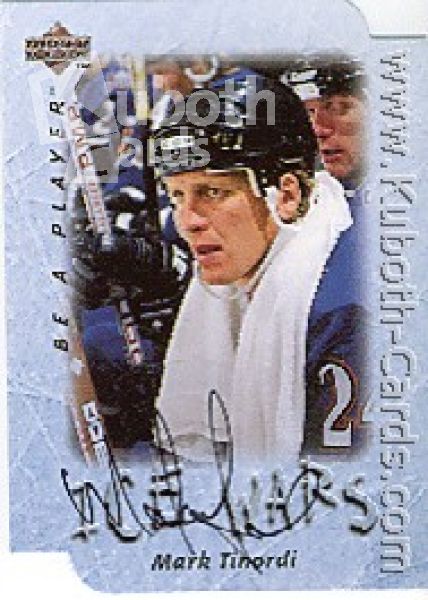 NHL 1995 / 96 Be A Player Autographs Die Cut - No S220 - Mark Tinordi