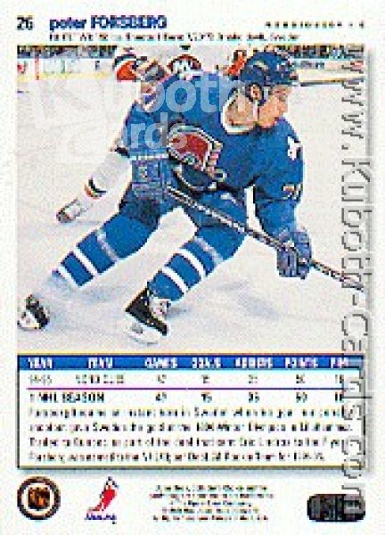 NHL 1995 / 96 Collector's Choice Player's Club - No 26 - Peter Forsberg