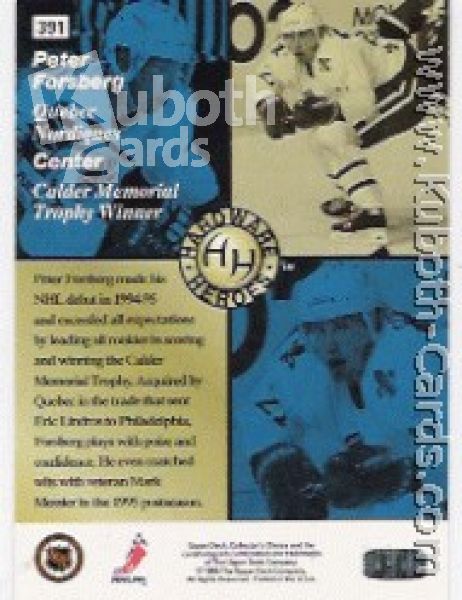 NHL 1995 / 96 Collector's Choice Player's Club - No 391 - Peter Forsberg