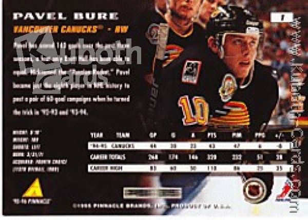 NHL 1995/96 Pinnacle - No 1 - Pavel Bure