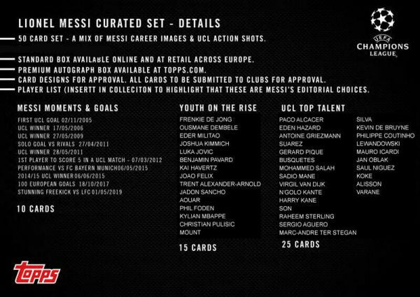 Fussball 2021 Topps UEFA Champions League Designed by Lionel Messi