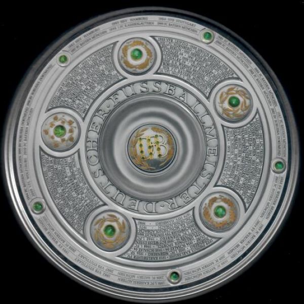 Football 2010-11 Topps Match Attax collection box in the shape of the DFB championship trophy