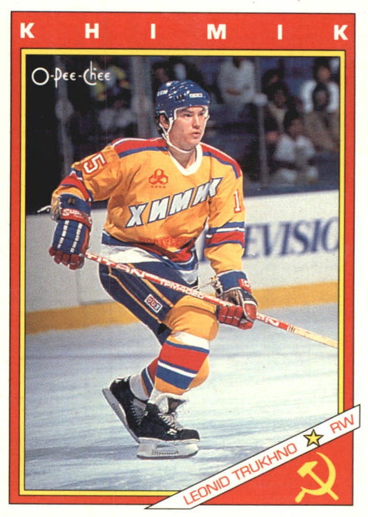 NHL 1991-92 O-Pee-Chee Inserts - No 61R - Leonid Trukhno