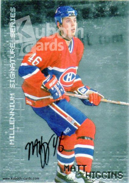 NHL 1999-00 BAP Millennium Autographs - No 131 - Matt Higgins