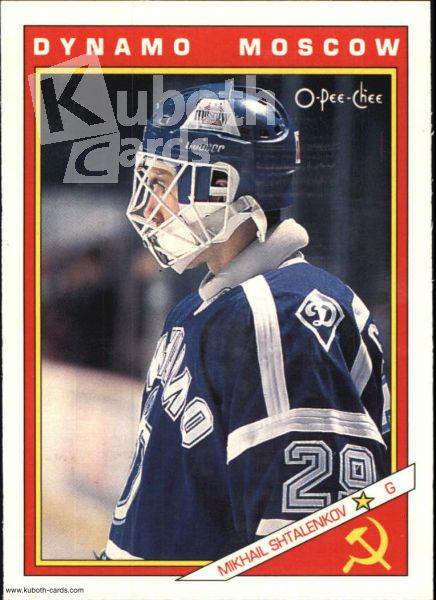 NHL 1991-92 O-Pee-Chee - No 43R - Mikhail Shtalentkov
