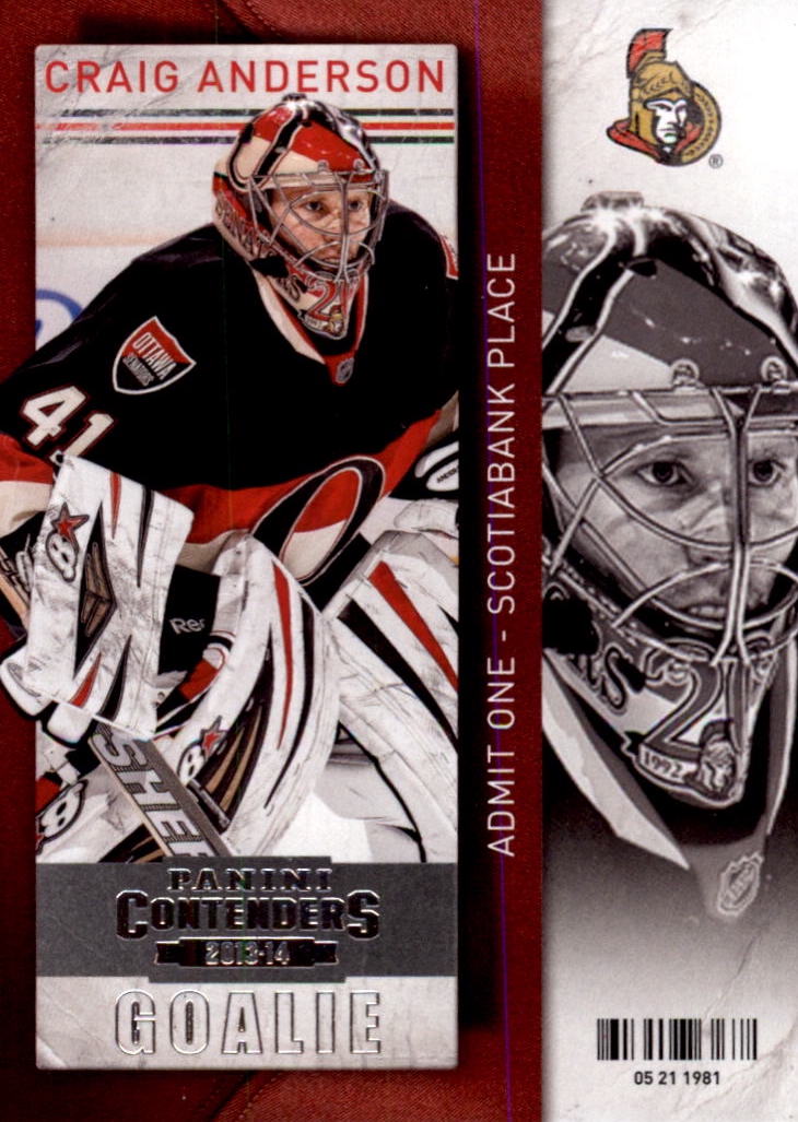 NHL 2013-14 Panini Contenders - No 79 - Craig Anderson