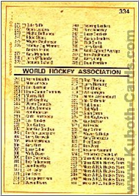 NHL 1972-73 O-Pee-Chee - No 334A - Checklist