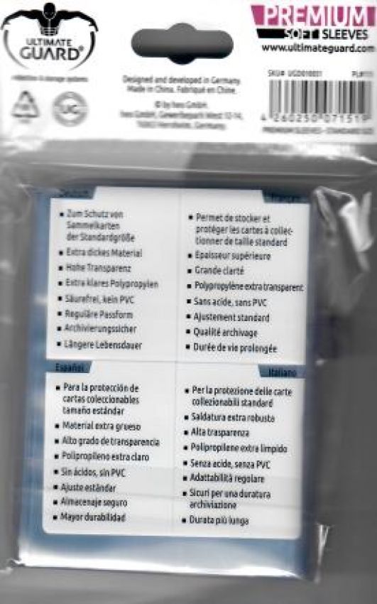 Soft Sleeves - Ultimate Guard Platinum - 100 Stück
