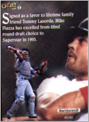MLB 1996 Rembrandt Ultra Pro - No 1 of 9 - Mike Piazza