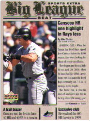 MLB 2001 Upper Deck Big League Beat - Nr. BB 15 - Jose Canseco