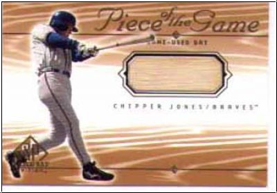 MLB 2001 SP Game Bat Edition Piece of the Game - No CJ - Chipper Jones