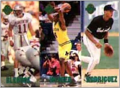 NBA 1993 Classic Four Sport Tri-Cards - No TC5 - TC10 - TC15 - Drew Bledsoe / Chris Webber / Alex Rodriguez