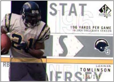 NFL 2001 SP Authentic Stat Jerseys - No SP-LT - Tomlinson