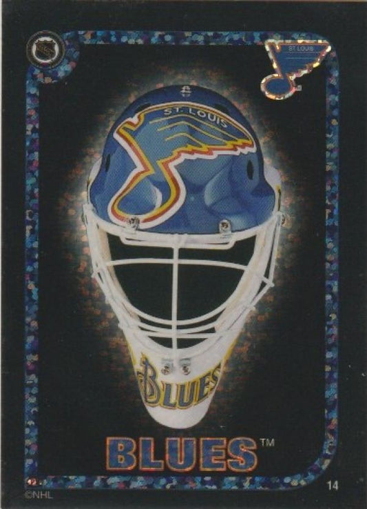 NHL 1995-96 Peninsula Vending Goalie Mask Sticker - No 14 - St. Louis Blues