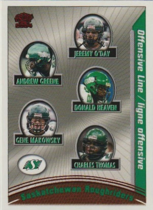 NFL 2004 Pacific CFL Red - No 74 - Jeremy O'Day / Andrew Greene / Donald Heaven / Gene Makowsky / Charles Thomas